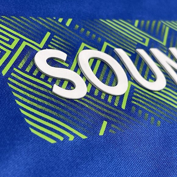 Seattle Sounders Jersey Womens Large Blue Green Fan Base Shirt Season 2024 NEW - Picture 4 of 11